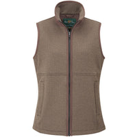 Brown Herringbone Alan Paine Womens Aylsham Fleece Waistcoat
