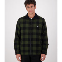 Olive/Black Check Swanndri Mens Liverpool Jacket Front