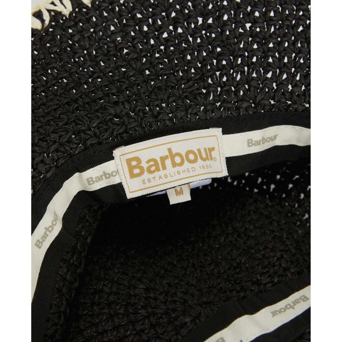 Black Barbour Womens Camille Crochet Hat Inner