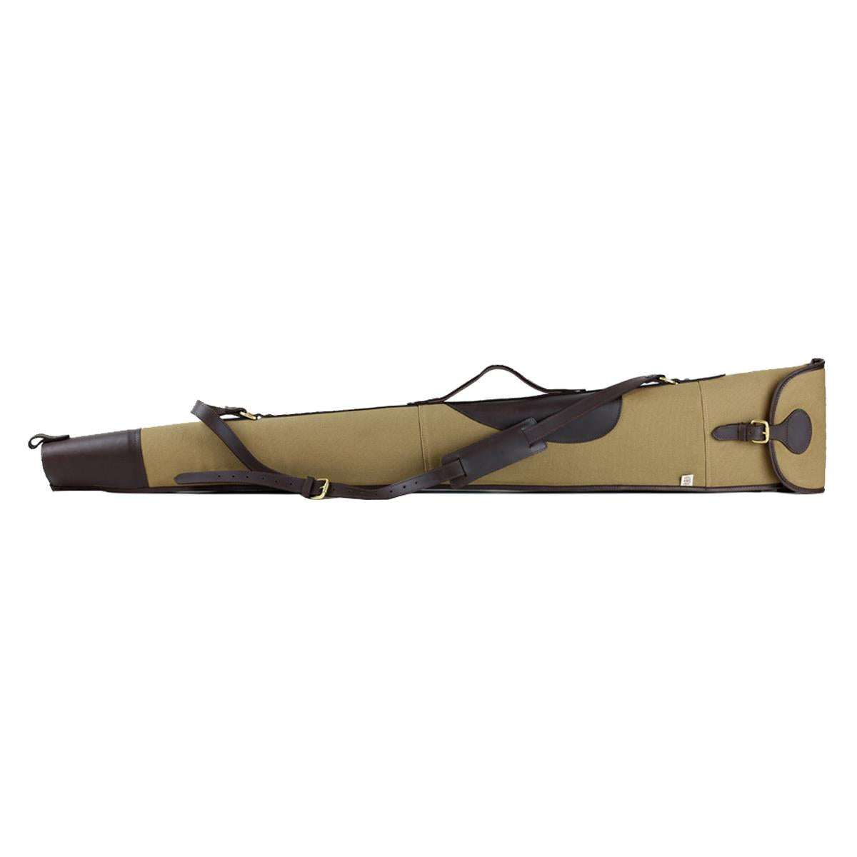Teales Huntsman Oiled Leather & Khaki Canvas Gun Slip Buckle Flap