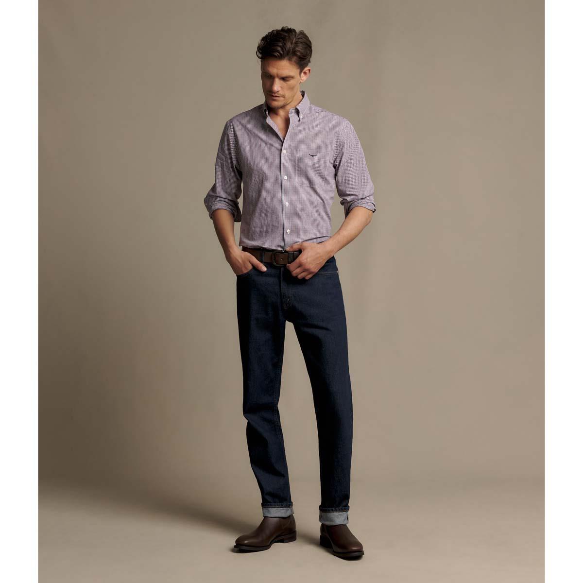 R.M. Williams Mens Whyalla Poplin Check Shirt