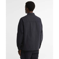 Dark Navy Barbour Mens Tartan Trimmed Washed Overshirt Back