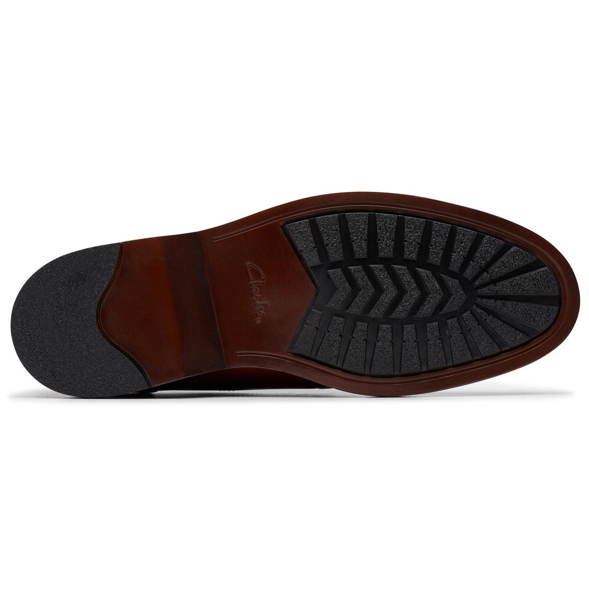 Tan Leather Clarks Mens Aldwin Lace Shoes Outsole Detail