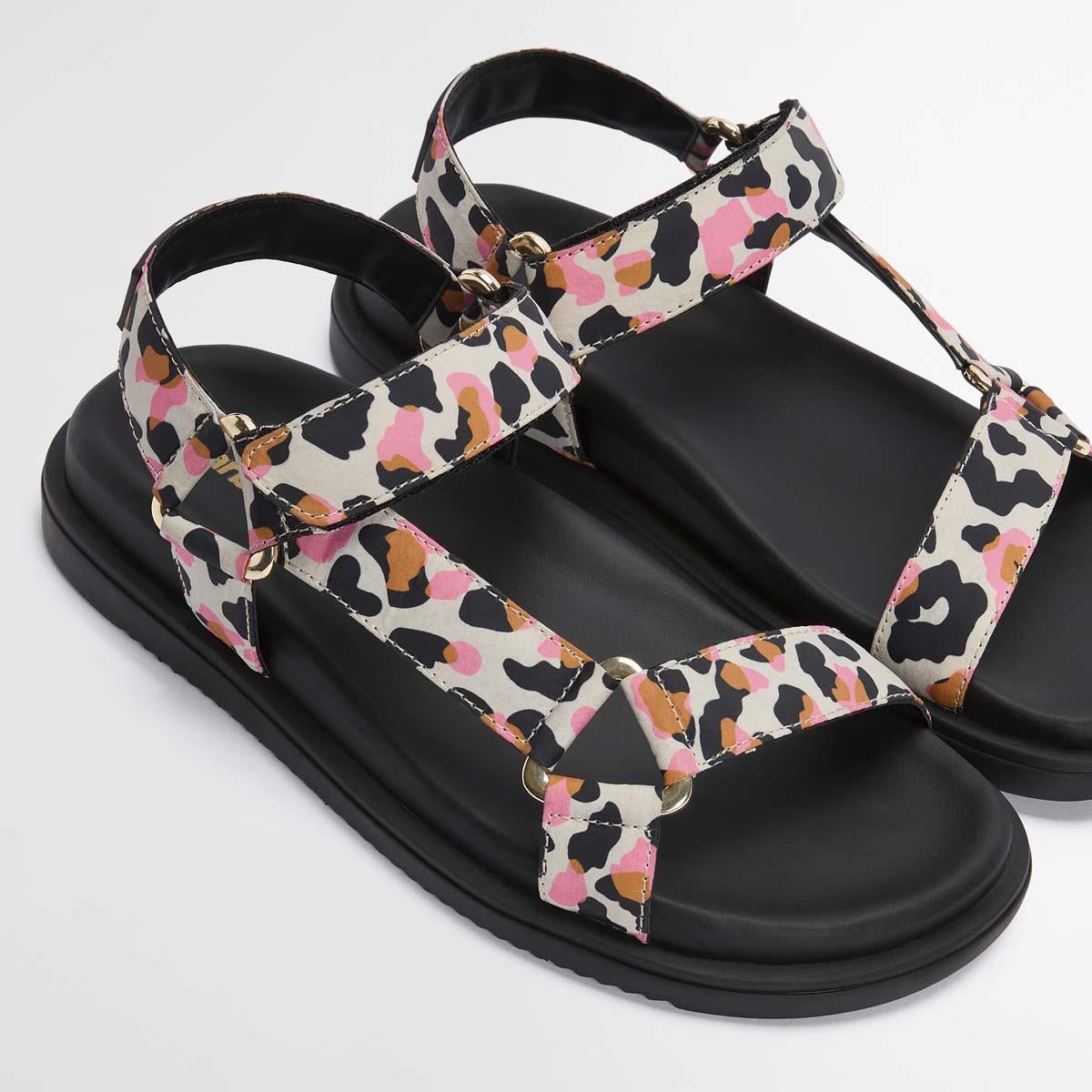 Leopard Print Barbour Womens Caitlin Sandal strap