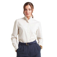 Linen Stripe Schoffel Womens Fakenham Shirt On Model