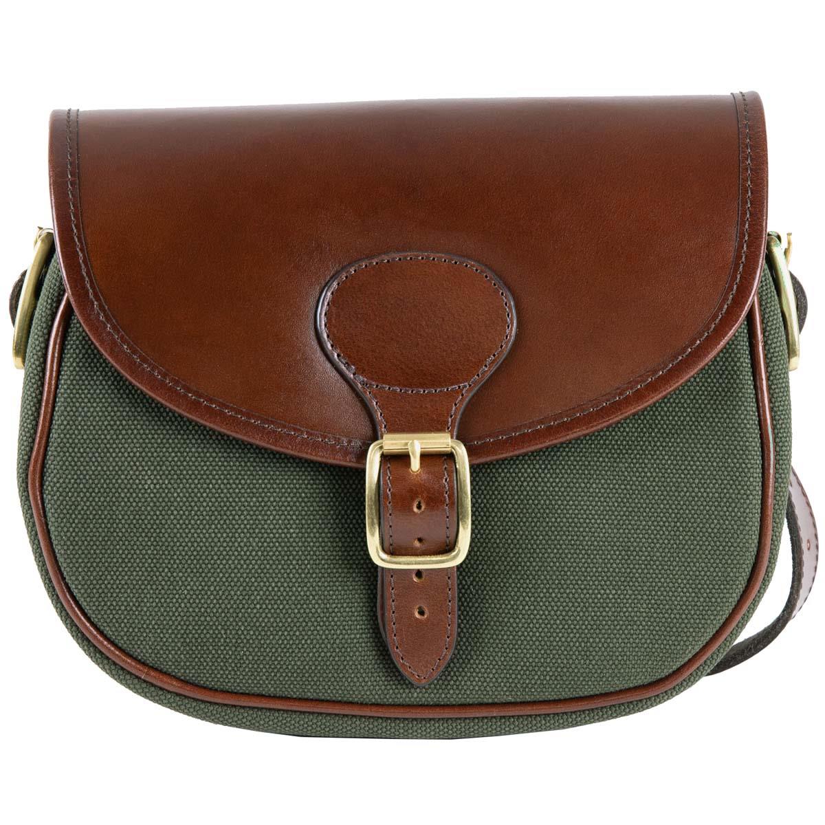 Teales Huntsman Brandy Leather & Forest Canvas Cartridge Bag