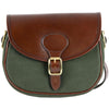 Teales Huntsman Brandy Leather & Forest Canvas Cartridge Bag
