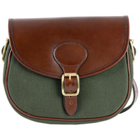 Teales Huntsman Brandy Leather & Forest Canvas Cartridge Bag