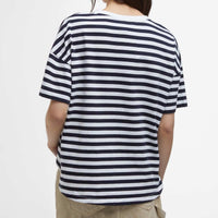 Navy Stripe Barbour Womens Adria Top SS25 Back