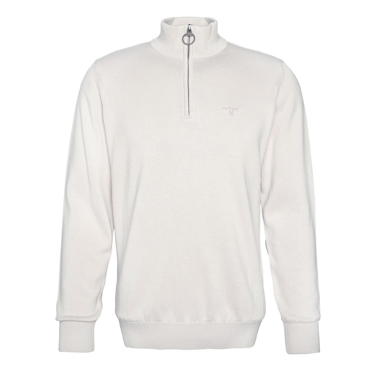Mist Barbour Mens Cotton Half Zip Sweater