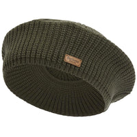 Olive Barbour Womens Beldon Beret Beanie Hat