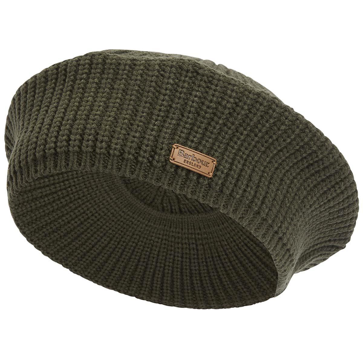 Olive Barbour Womens Beldon Beret Beanie Hat