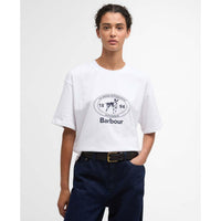 White Barbour Womens Fern T-Shirt front
