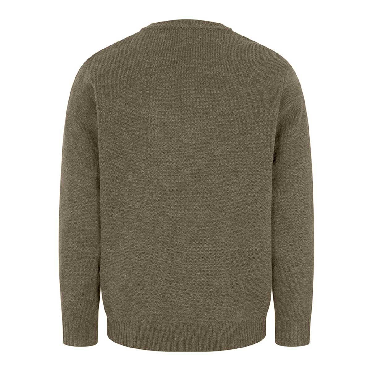Meadow Green Marl Hoggs Of Fife Mens Melrose II V-Neck Pullover Back