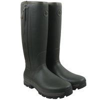Dark Olive Seeland Mens Noble ZIp Wellington Boots Front