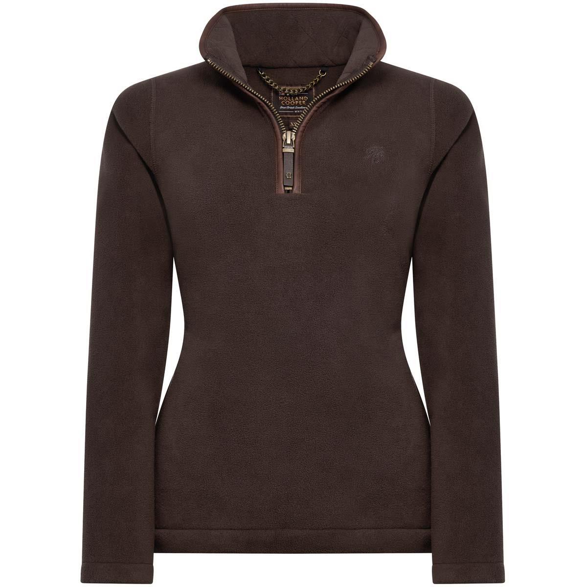 Chocolate Holland Cooper Womens Country Fleece Half Zip