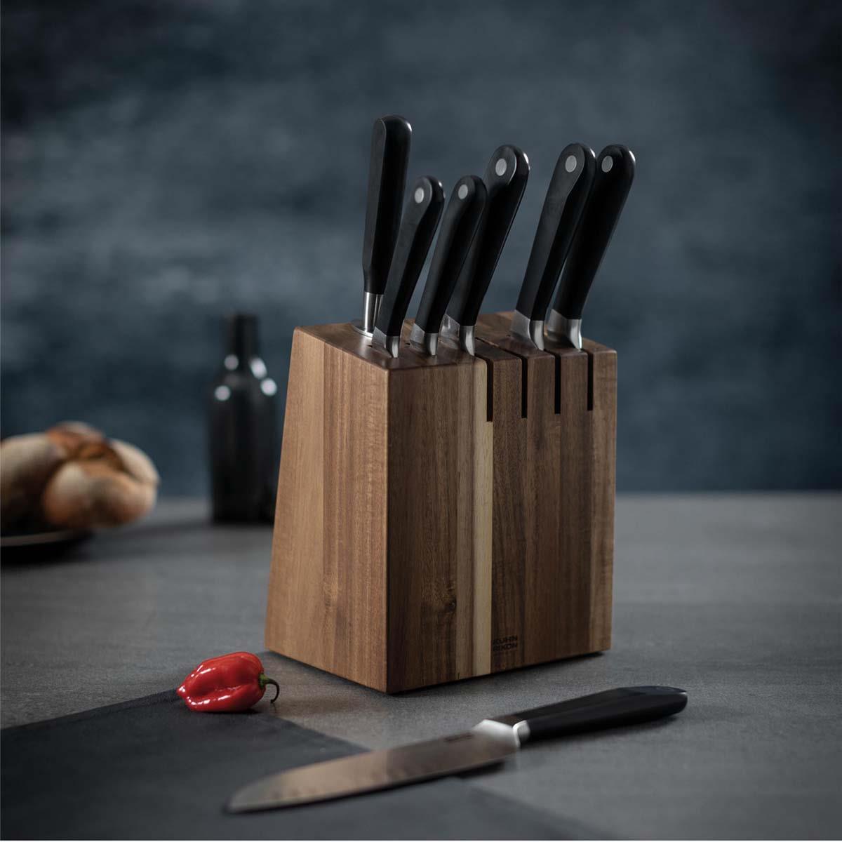 Kuhn Rikon Culinary Forged Acacia Knife Block Set