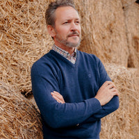 Albert and Maurice Mens Eastnor Ink V Neck Jumper Lifestyle