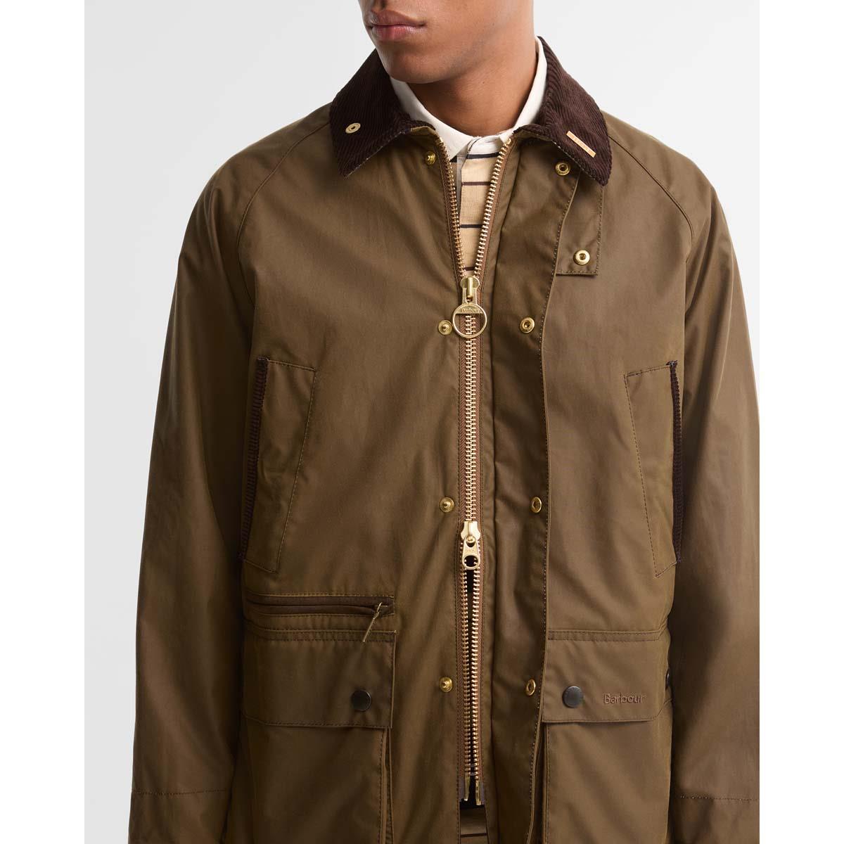 BROWN Barbour Mens Icons Bedale Wax Jacket ZIP