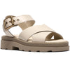 Cream Leather Clarks Womens Orinoco3 Cross Sandals