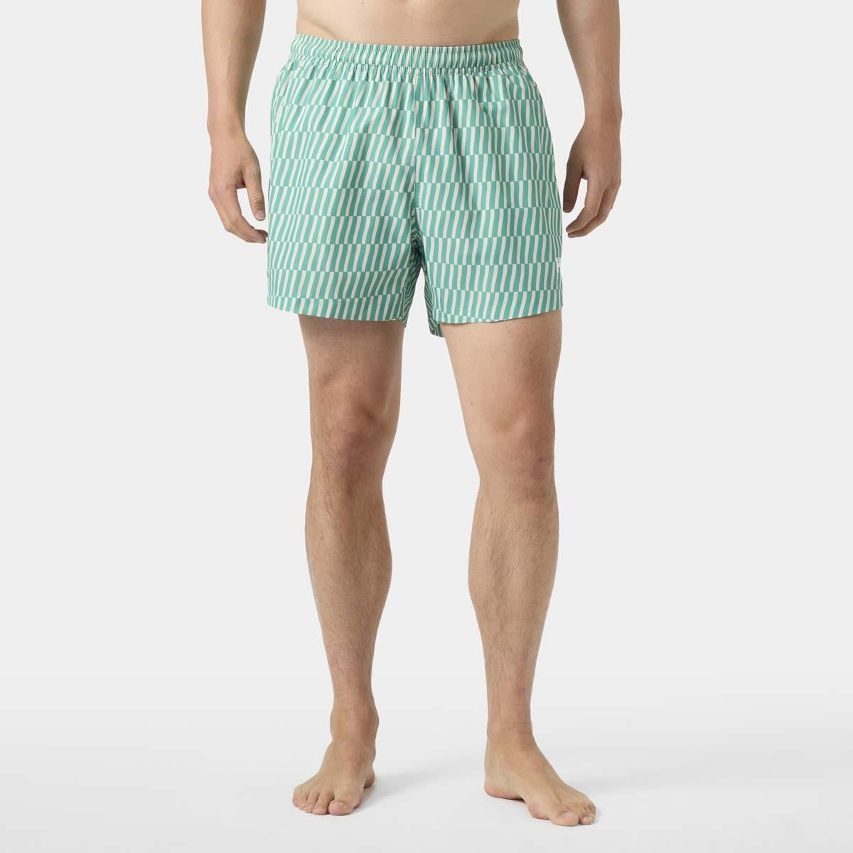 Dark Mint Offset Stripe AO Helly Hansen Mens Newport Trunks 4.5" FRONT