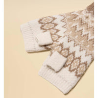 Neutral Joules Womens Kara Fairisle Fingerless Gloves Fingerless Detail