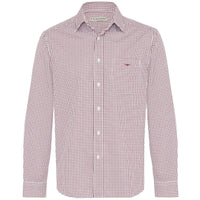 Burgundy/White R.M. Williams Mens Collins Shirt