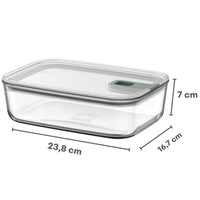 Nordic Sage Mepal EasyClip Glass Storage Box 1500ml Dimensions