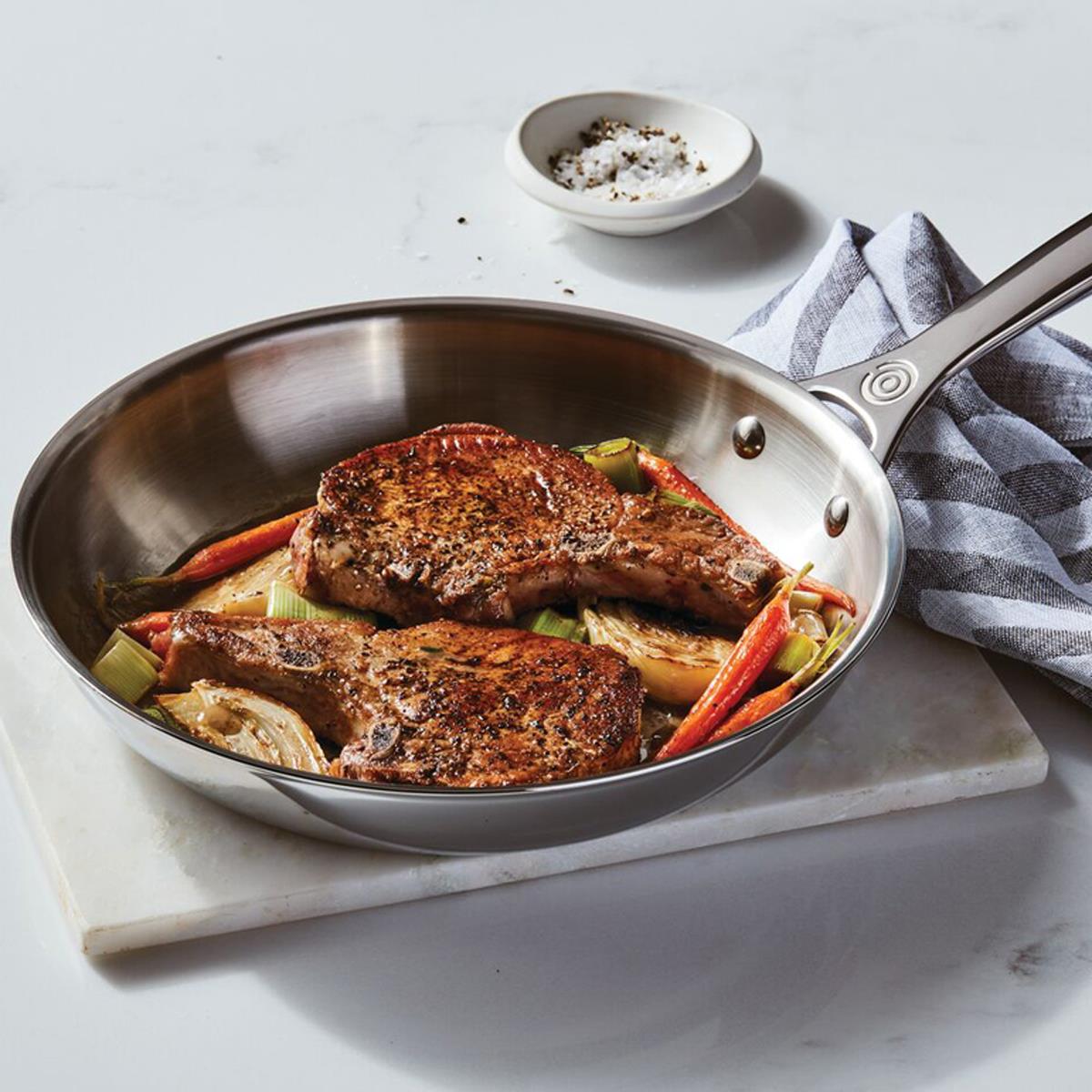 Le Creuset Signature 3-ply Stainless Steel 20cm Uncoated Shallow Frying Pan