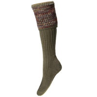 Dark Olive House Of Cheviot Womens Lady Katrine Sock