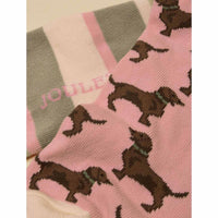 Pink/Green Joules Womens Rilla Set of Two Trainer Socks Detail