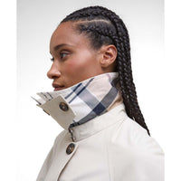 Mist/Hessian Tartan Barbour Womens Robyn Trench Showerproof Jacket Collar