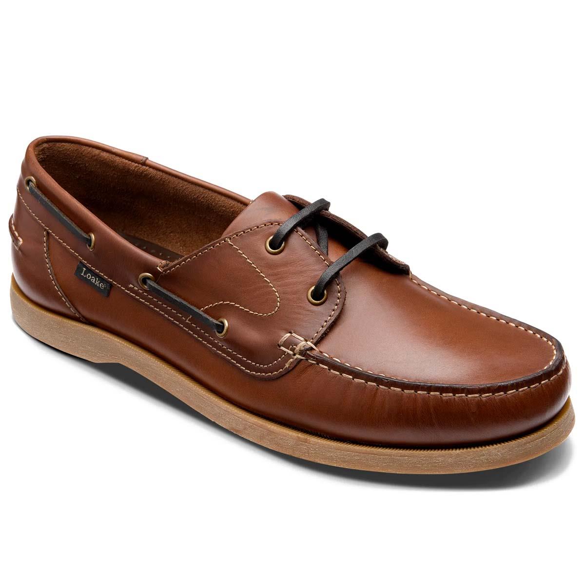 Brown Waxy Leather Loake Mens Padstow Deck Shoe