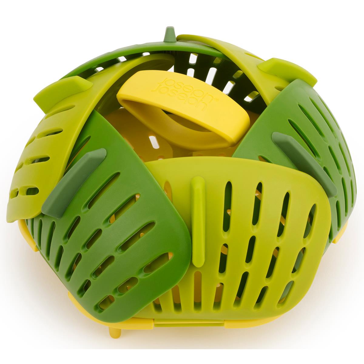 Green Joseph Joseph Bloom Folding Steamer Basket CLOSED