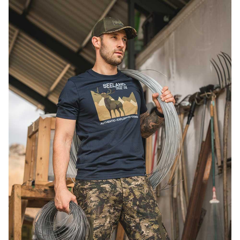 Dark Blue Seeland Mens Fragment T-Shirt Lifestyle
