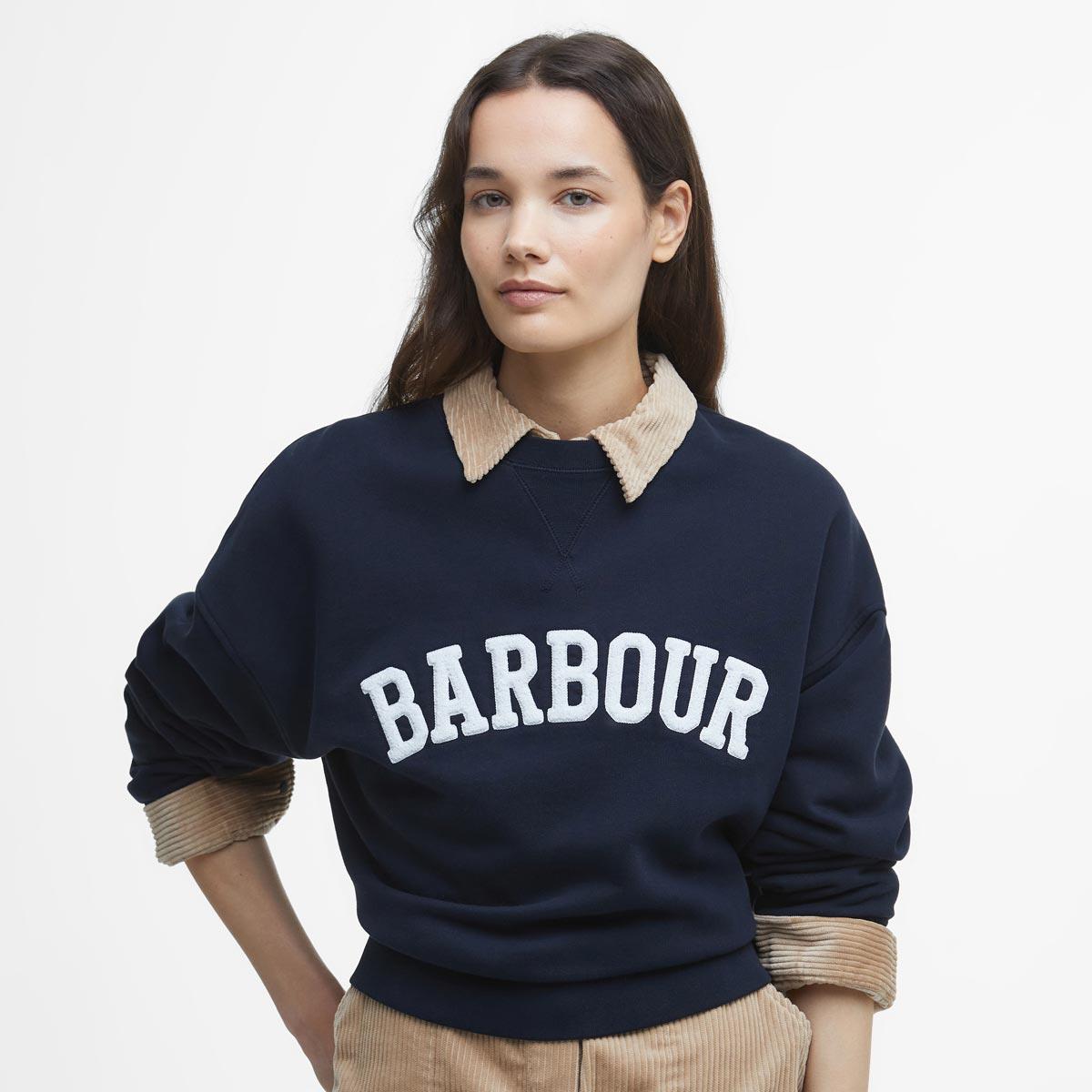 Navy Barbour Womens Silverdale Sweatshirt Model Front