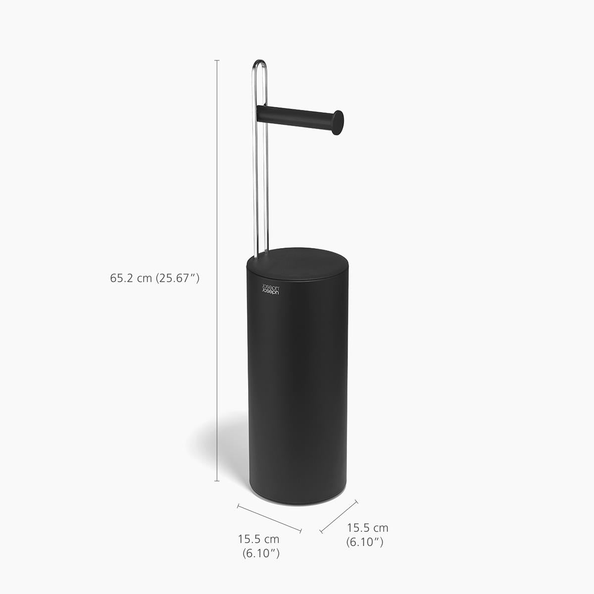 Black Joseph Joseph EasyStore Toilet Roll Holder With Concealed Storage Dimensions
