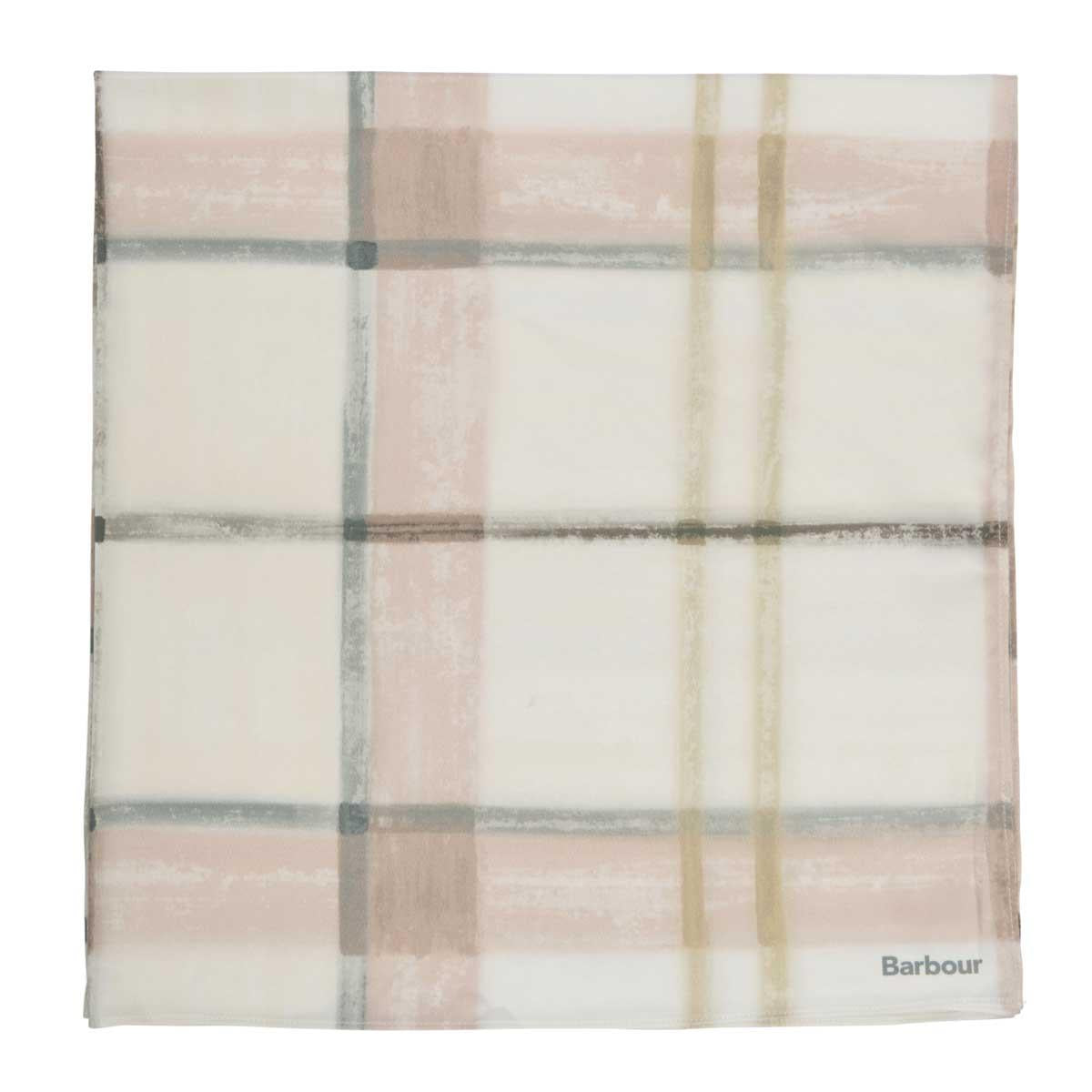 Silver Peony Check Barbour Gianna Head Scarf