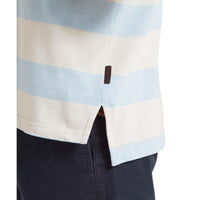 Pale Blue Stripe Schoffel Mens St Ives Heritage Polo Shirt SIDE