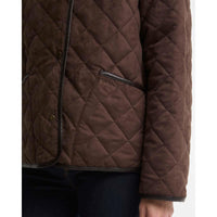 Dark Brown/Muted Barbour Womens Sonya Quilted Jacket Pocket