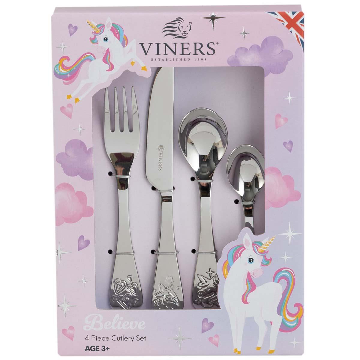Viners Believe 4 Piece Kids Cutlery Set