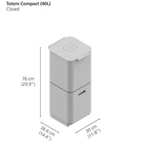 Graphite Joseph Joseph Compact 40L Waste & Recycling Bin dimensions2