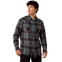 Inkwell Plaid Ariat Mens Retro Harbert Fitted Snap Shirt