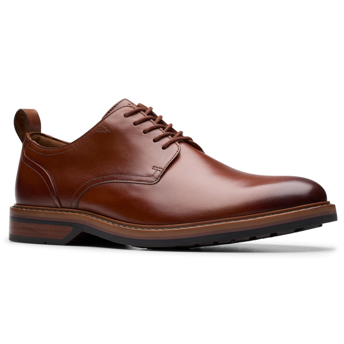 Tan Leather Clarks Mens Aldwin Lace Shoes