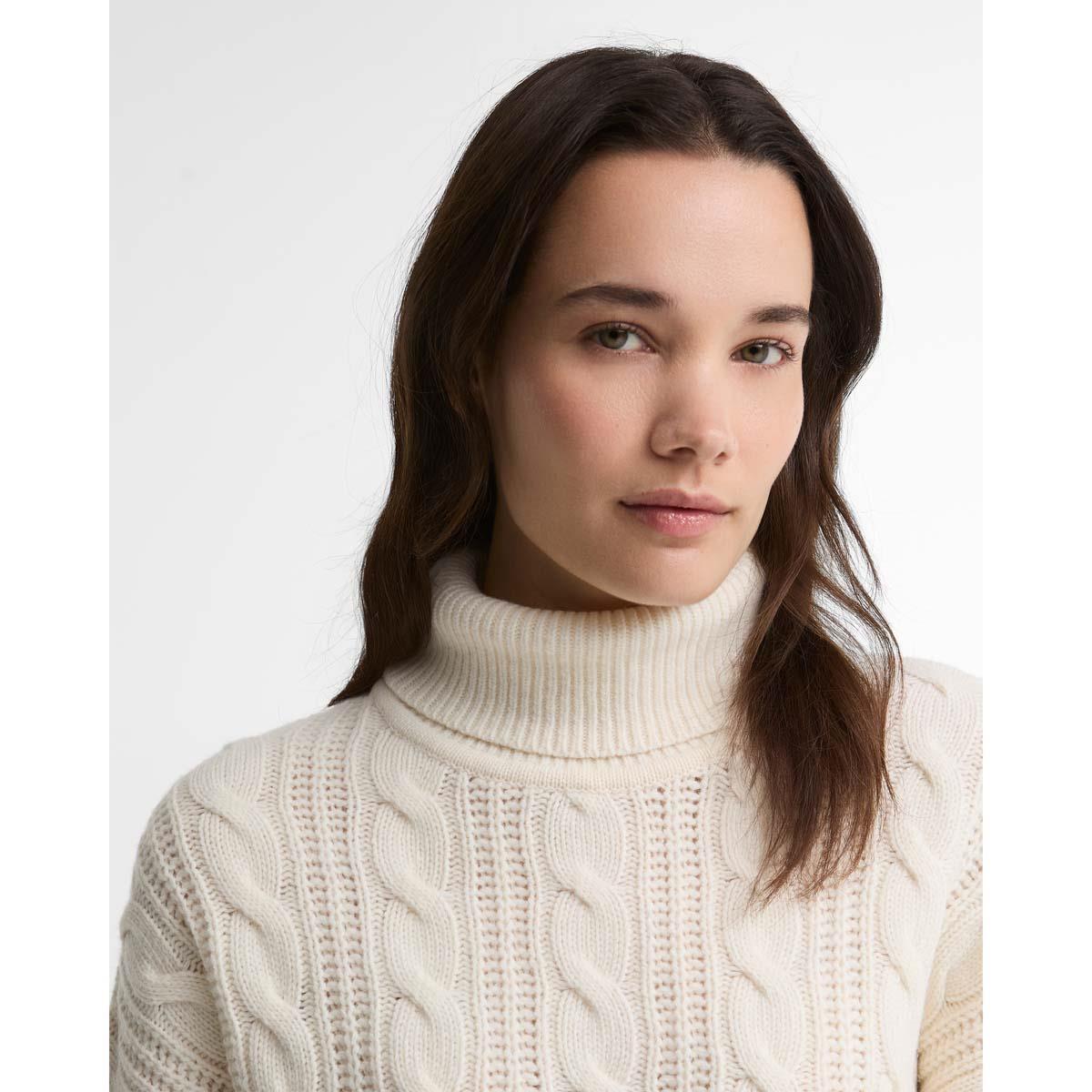 ECRU Barbour Womens Agatha Knitted Jumper COLLAR