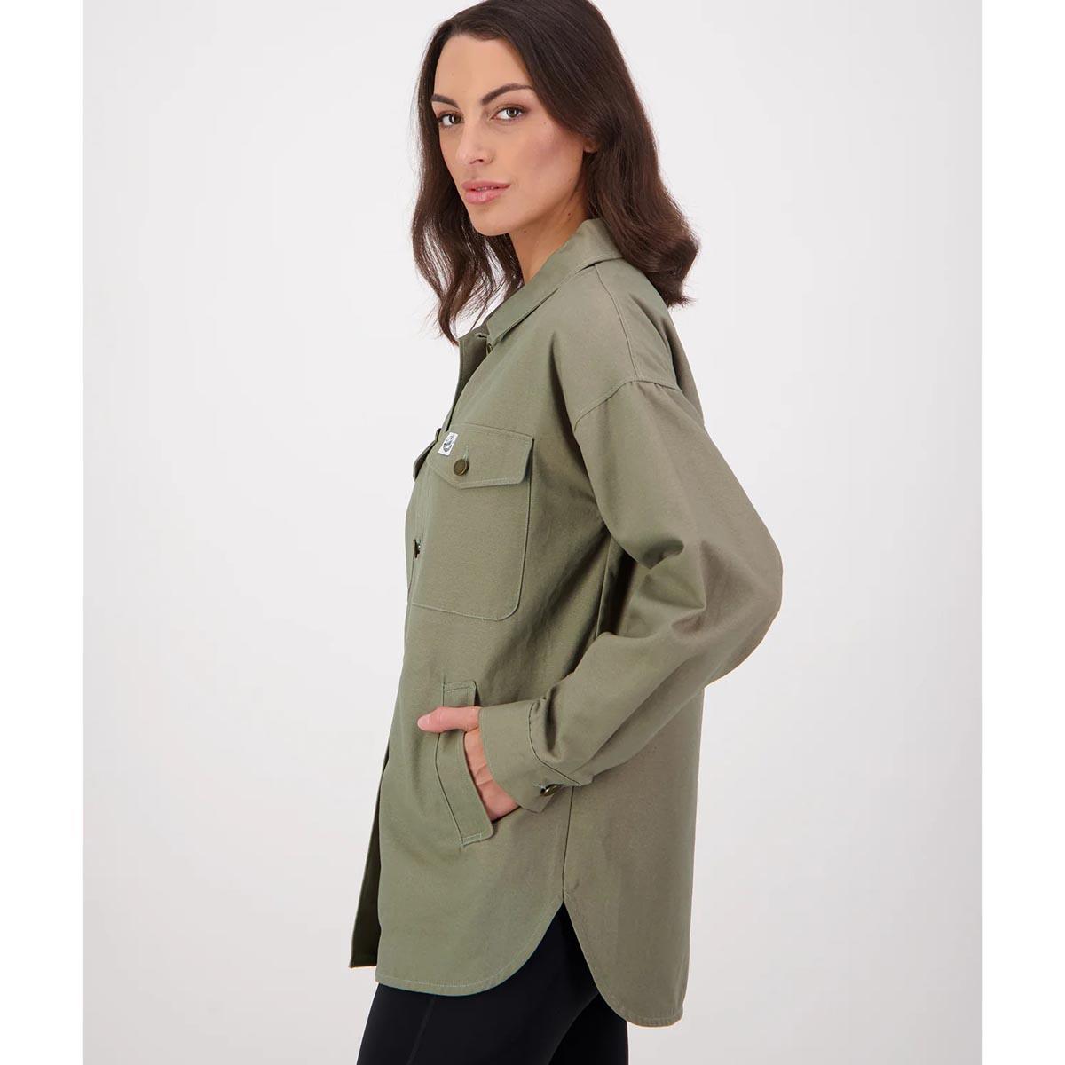 Clover Swanndri Womens Harbourage Canvas Shacket Side