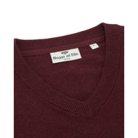 Berry red Hoggs Of Fife Mens Stirling II LS Pullover collar