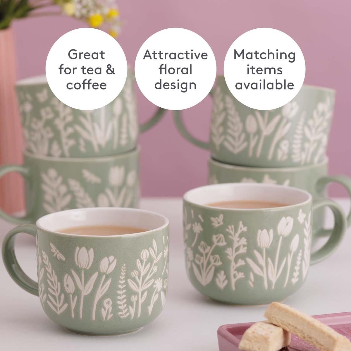 GREEN Mason Cash In The Meadow Flower Mug INFO2