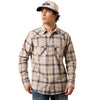 Peyote Plaid Ariat Mens Retro Hudde Fitted Snap Shirt