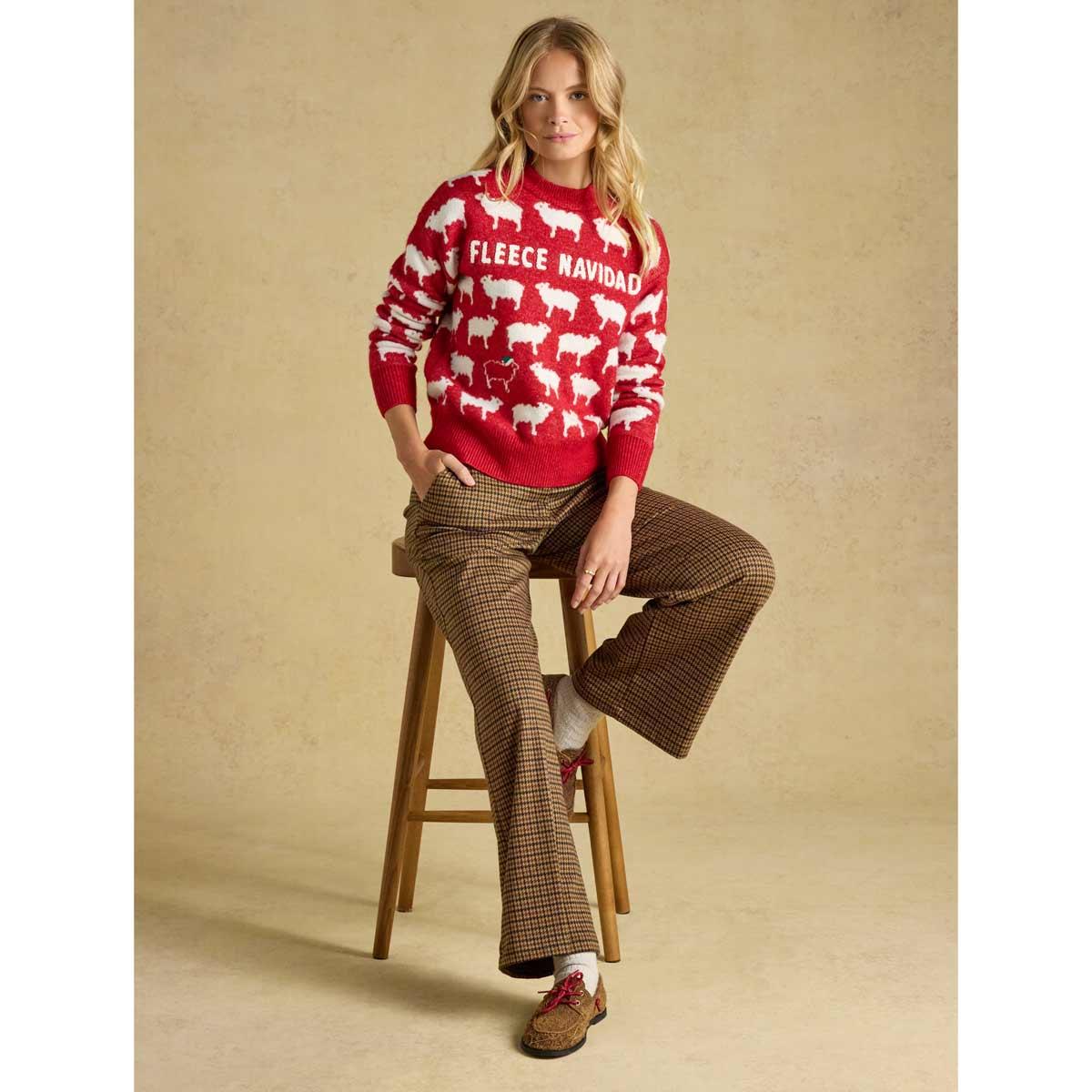 Joules Womens Fleece Navidad Christmas Jumper